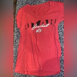 Red Utah University Baseball Graphic T-Shirt